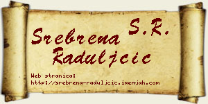 Srebrena Raduljčić vizit kartica